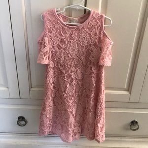 Girls size 10 pink lacy dress! Worn once!